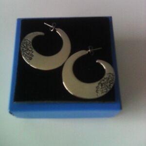 Sigal Sterling Silver Animal Print Open Hoop Earrings